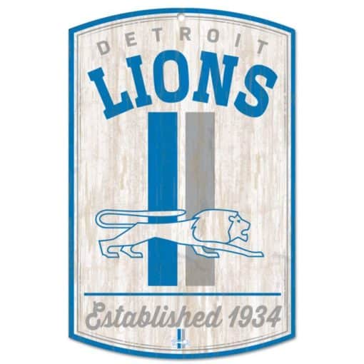 Detroit Lions Classic Logo Retro Wood Sign 11"x17" 1/4" Thick