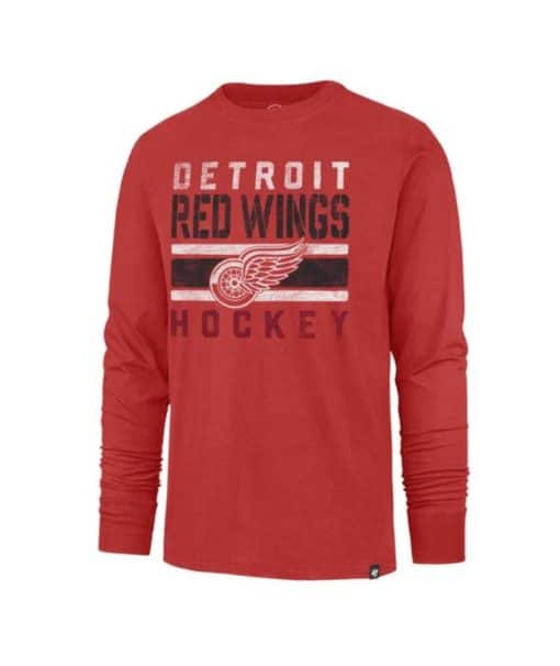 Detroit Red Wings Men's 47 Brand Red Franklin Long Sleeve T-Shirt Tee
