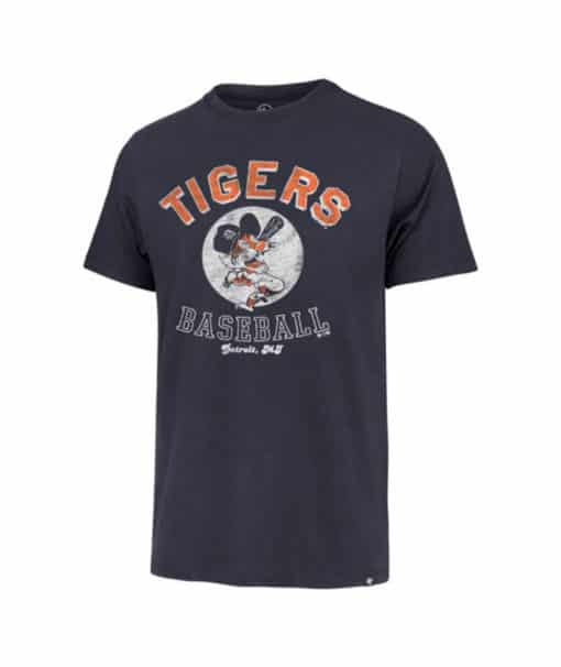 Detroit Tigers Men's 47 Brand Cooperstown Atlas Blue Nostalgia Franklin T-Shirt Tee