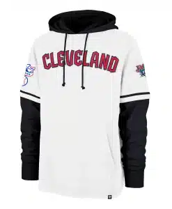 Cleveland Guardians Men's 47 Brand Cooperstown White Shortstop Pullover Hoodie