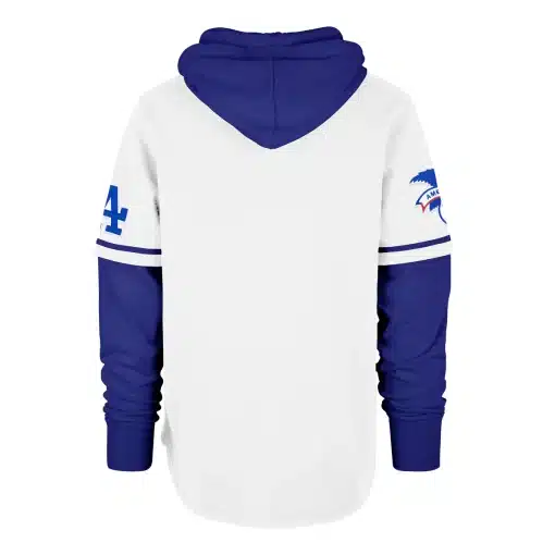 Los Angeles Dodgers Men's 47 Brand Cooperstown White Shortstop Pullover Hoodie - Image 2