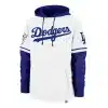 Los Angeles Dodgers Men's 47 Brand Cooperstown White Shortstop Pullover Hoodie