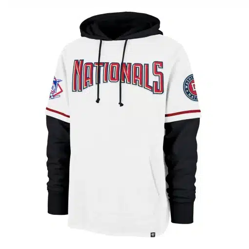 Washington Nationals Men's 47 Brand Cooperstown White Shortstop Pullover Hoodie