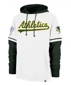 Oakland Athletics Men's 47 Brand Cooperstown White Shortstop Pullover Hoodie