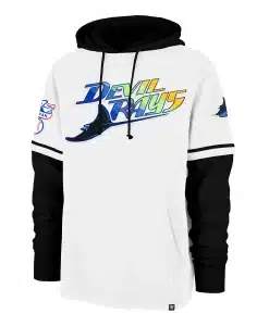 Tampa Bay Rays Men's 47 Brand Cooperstown White Shortstop Pullover Hoodie