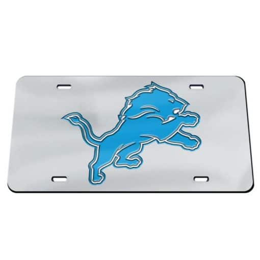 Detroit Lions Silver Background Acrylic Classic License Plate