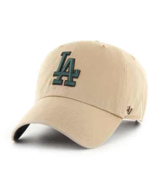 Los Angeles Dodgers 47 Brand Green Khaki Ballpark Clean Up Adjustable Hat