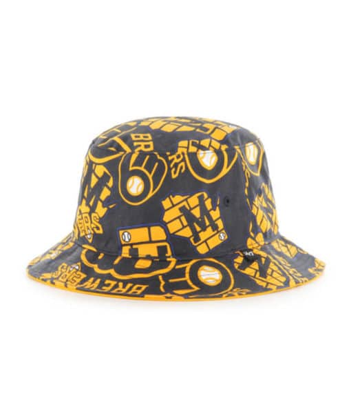 Milwaukee Brewers 47 Brand Navy Bravado Bucket Hat