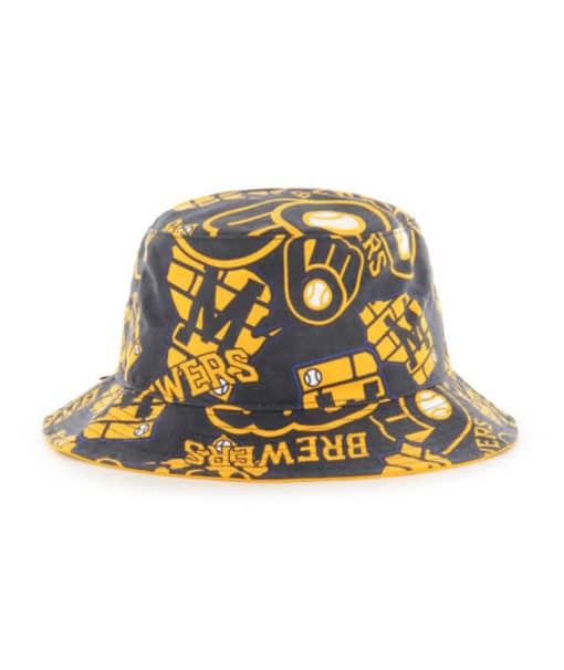 Milwaukee Brewers 47 Brand Navy Bravado Bucket Hat