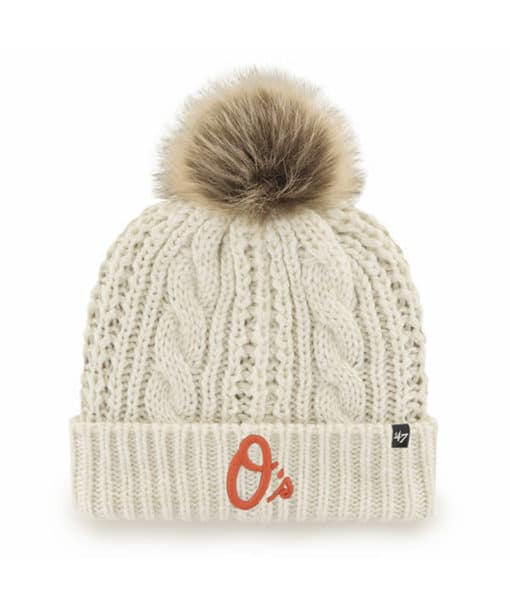 Baltimore Orioles Women's 47 Brand White Cream Meeko Cuff Knit Hat