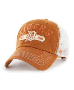 Detroit Tigers 47 Brand Burnt Orange Riverbank White Mesh Snapback Hat