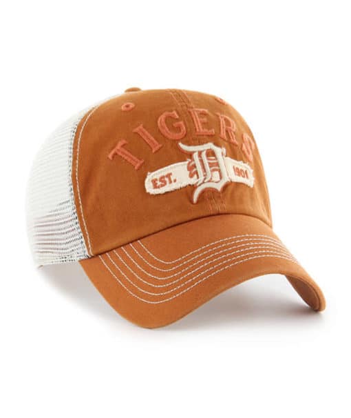 Detroit Tigers 47 Brand Burnt Orange Riverbank White Mesh Snapback Hat