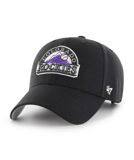 Colorado Rockies 47 Brand Cooperstown Black MVP Adjustable Hat