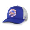 New York Mets 47 Brand Cooperstown Royal Patch Trucker Mesh Snapback Hat