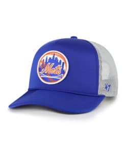 New York Mets 47 Brand Cooperstown Royal Patch Trucker Mesh Snapback Hat