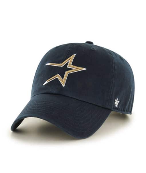 Houston Astros 47 Brand Cooperstown Gold Navy Clean Up Adjustable Hat