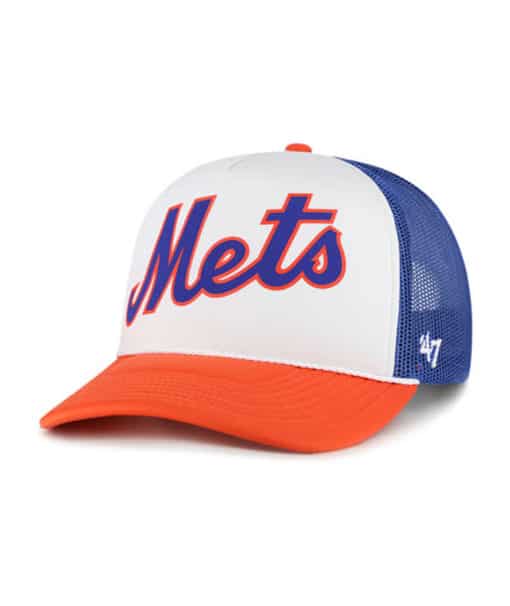 New York Mets 47 Brand Cooperstown Royal Script Trucker Mesh Snapback Hat