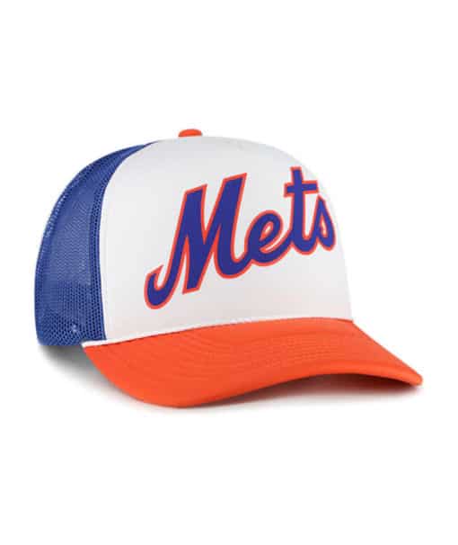 New York Mets 47 Brand Cooperstown Royal Script Trucker Mesh Snapback Hat