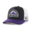 Colorado Rockies 47 Brand Cooperstown Black Side Note Trucker Mesh Snapback Hat