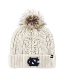 North Carolina Tar Heels UNC Women's 47 Brand White Cream Meeko Cuff Knit Hat