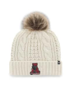 Alabama Crimson Tide Women's 47 Brand Vintage White Cream Meeko Cuff Knit Hat