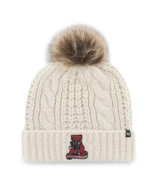 Alabama Crimson Tide Women's 47 Brand Vintage White Cream Meeko Cuff Knit Hat