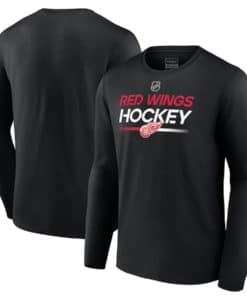 Detroit Red Wings Men's Fanatics Black Authentic Pro Long Sleeve T-Shirt Tee