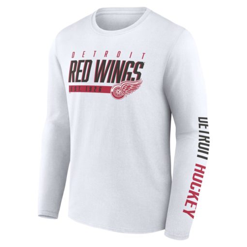 Detroit Red Wings Men's Fanatics White Long Sleeve T-Shirt Tee