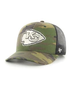 Kansas City Chiefs 47 Brand Camo Trucker Black Mesh Adjustable Hat