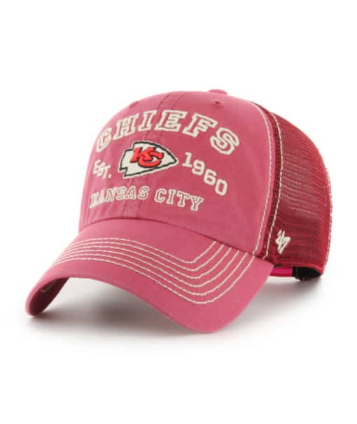 Kansas City Chiefs 47 Brand Red Decatur Clean Up Mesh Snapback Hat