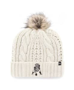 New England Patriots Women's 47 Brand Historic White Cream Meeko Cuff Knit Hat