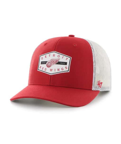 Detroit Red Wings 47 Brand Trucker Convoy Red White Mesh Snapback Hat
