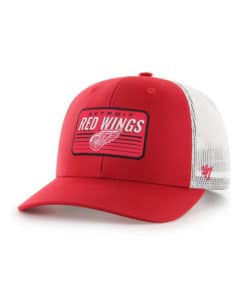 Detroit Red Wings 47 Brand Trucker Red Session White Mesh Snapback Hat