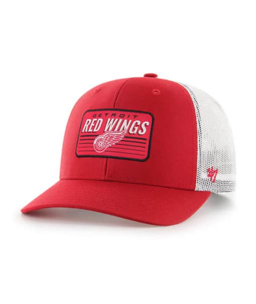 Detroit Red Wings 47 Brand Trucker Red Session White Mesh Snapback Hat