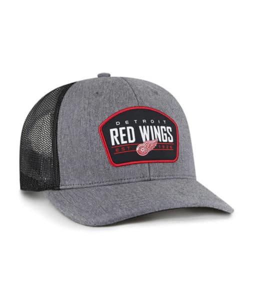 Detroit Red Wings 47 Brand Trucker Charcoal Slate Mesh Snapback Hat