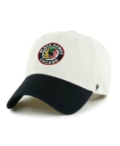 Chicago Blackhawks 47 Brand Vintage Bone Sidestep Clean Up Adjustable Hat