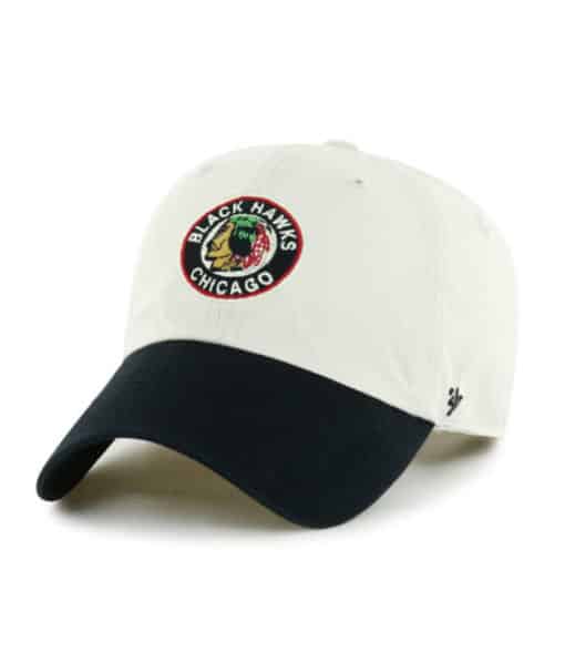 Chicago Blackhawks 47 Brand Vintage Bone Sidestep Clean Up Adjustable Hat