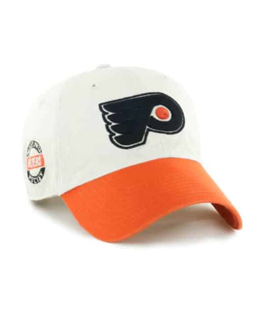 Philadelphia Flyers 47 Brand Vintage Bone Sidestep Clean Up Adjustable Hat