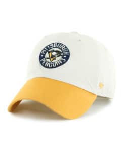 Pittsburgh Penguins 47 Brand Vintage Bone Sidestep Clean Up Adjustable Hat