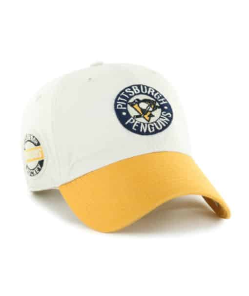 Pittsburgh Penguins 47 Brand Vintage Bone Sidestep Clean Up Adjustable Hat