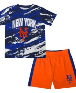 New York Mets KIDS Stealing Homebase T-Shirt & Shorts Set