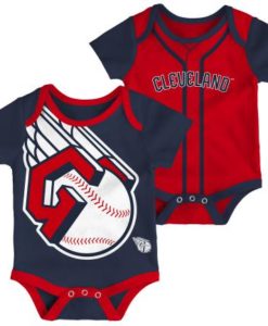 Cleveland Guardians Baby Double Creeper Onesie 2 Pack Set