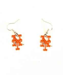 New York Mets Orange Dangle Earrings