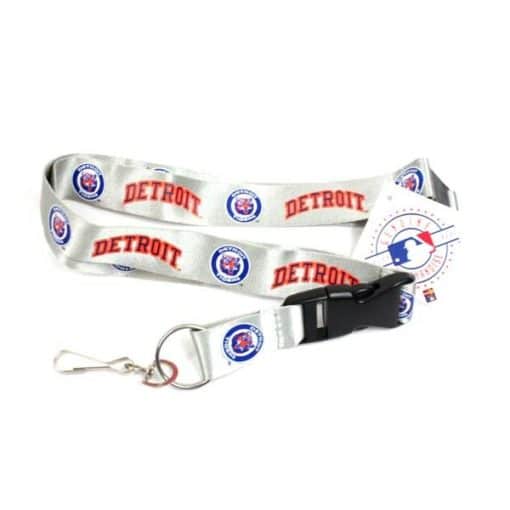 Detroit Tigers Silver Classic Logo Detachable 1" Lanyard