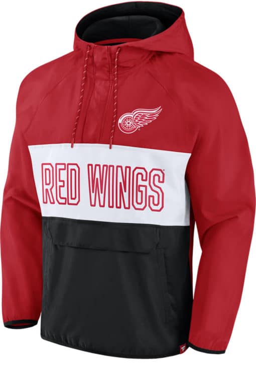 Detroit Red Wings Men's Fanatics Defender Red Pullover Hoodie Jacket