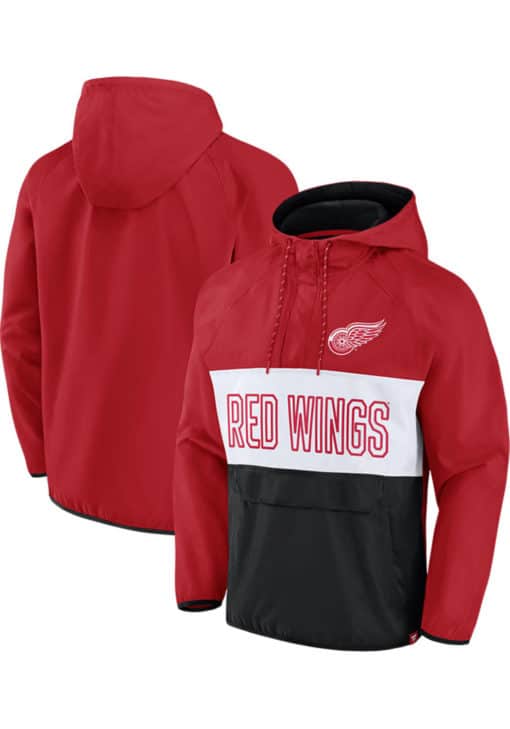 Detroit Red Wings Men's Fanatics Defender Red Pullover Hoodie Jacket