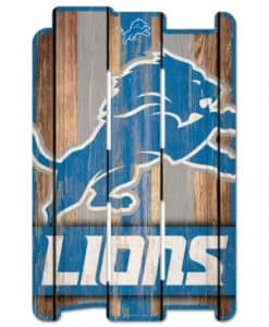 Detroit Lions Logo Wood Fence Style Sign 11"x17"