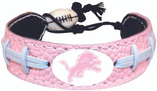 Detroit Lions Pink Football Bracelet