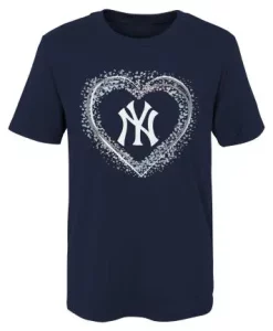 New York Yankees KIDS Navy Heart Shot T-Shirt Tee