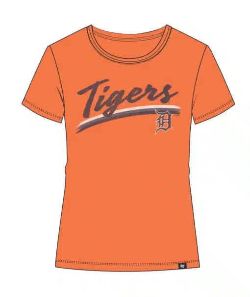 Detroit Tigers Women's 47 Brand Signal Orange Bliss T-Shirt Tee